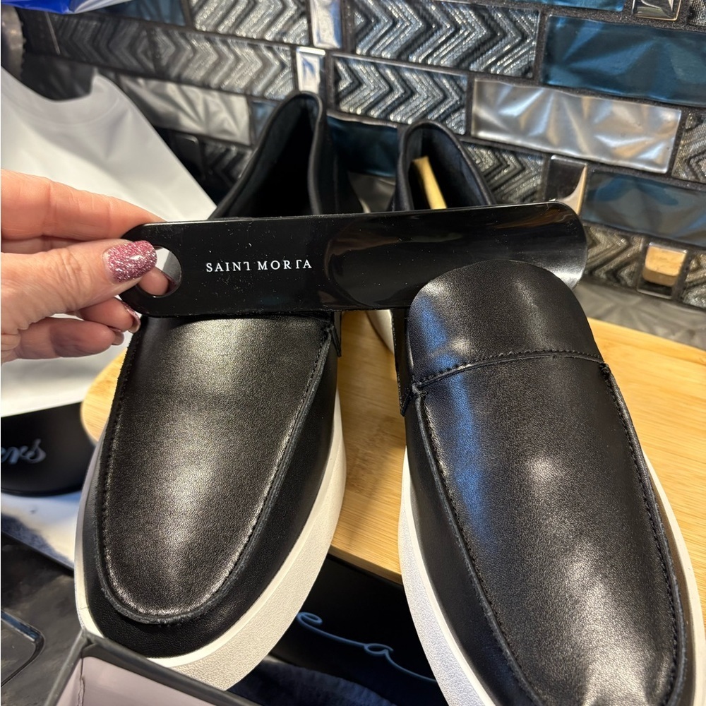 Saint Morfa Black Woman’s Slip-On Loafers